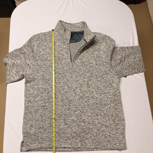 Beverly Hills Polo Club Sweater Men Sz XL Ivory Fleece Quarter-Zip Mock Neck NWT - Picture 3 of 12